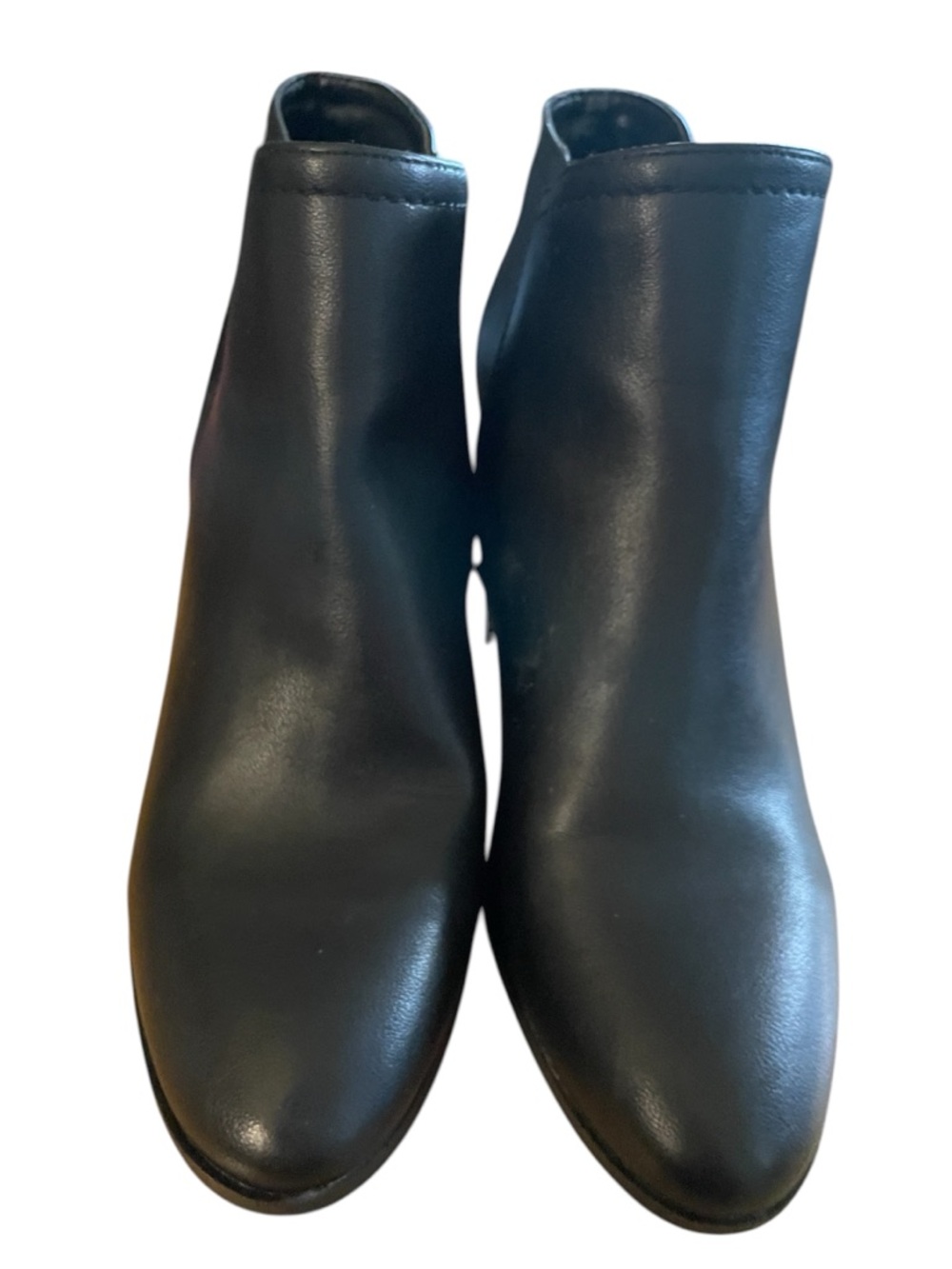 Classic Leather 8.5 Black Ankle Booties with Stacked Block Heel. Worn once. - Picture 2 of 6